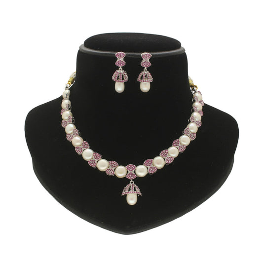 J Pearls Whispering Pearl Necklace Set - Swadesiicart