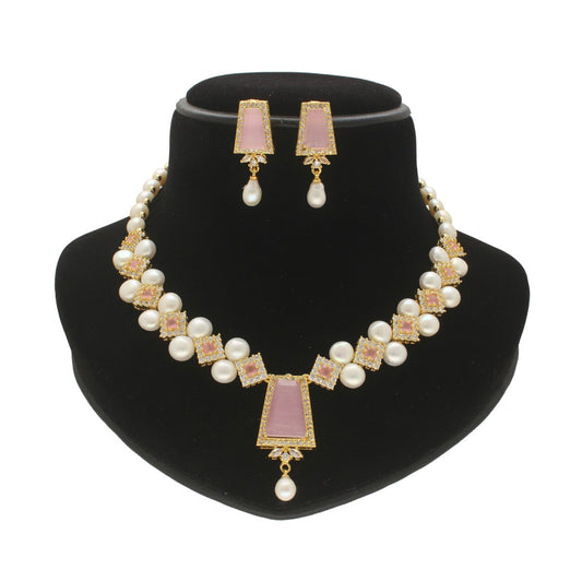 J Pearls Twilight Pearl Necklace Set - Swadesiicart