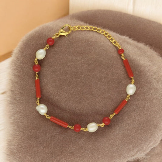 J Pearls The Eldric Charm Pearl Bracelet - Swadesiicart