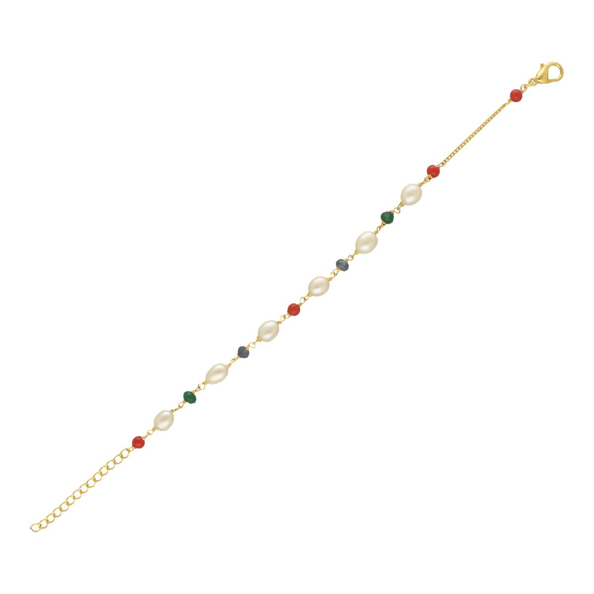 J Pearls Multicharm Holder Pearl Bracelet - Swadesiicart