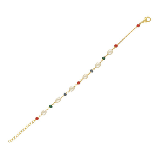 J Pearls Multicharm Holder Pearl Bracelet - Swadesiicart