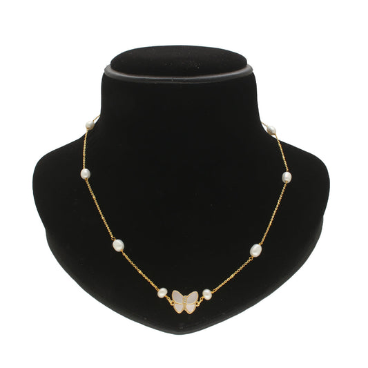 J Pearls ButterFly Pearl Pendant Set