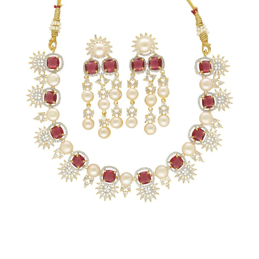J Pearls Duchess of the Realm Pearl Set - Swadesiicart
