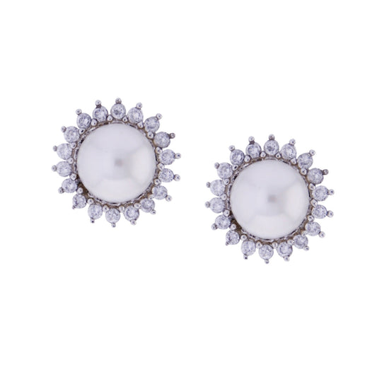 J Pearls Navya Earrings Studs - Real Pearl Jewelry | Swadesiicart