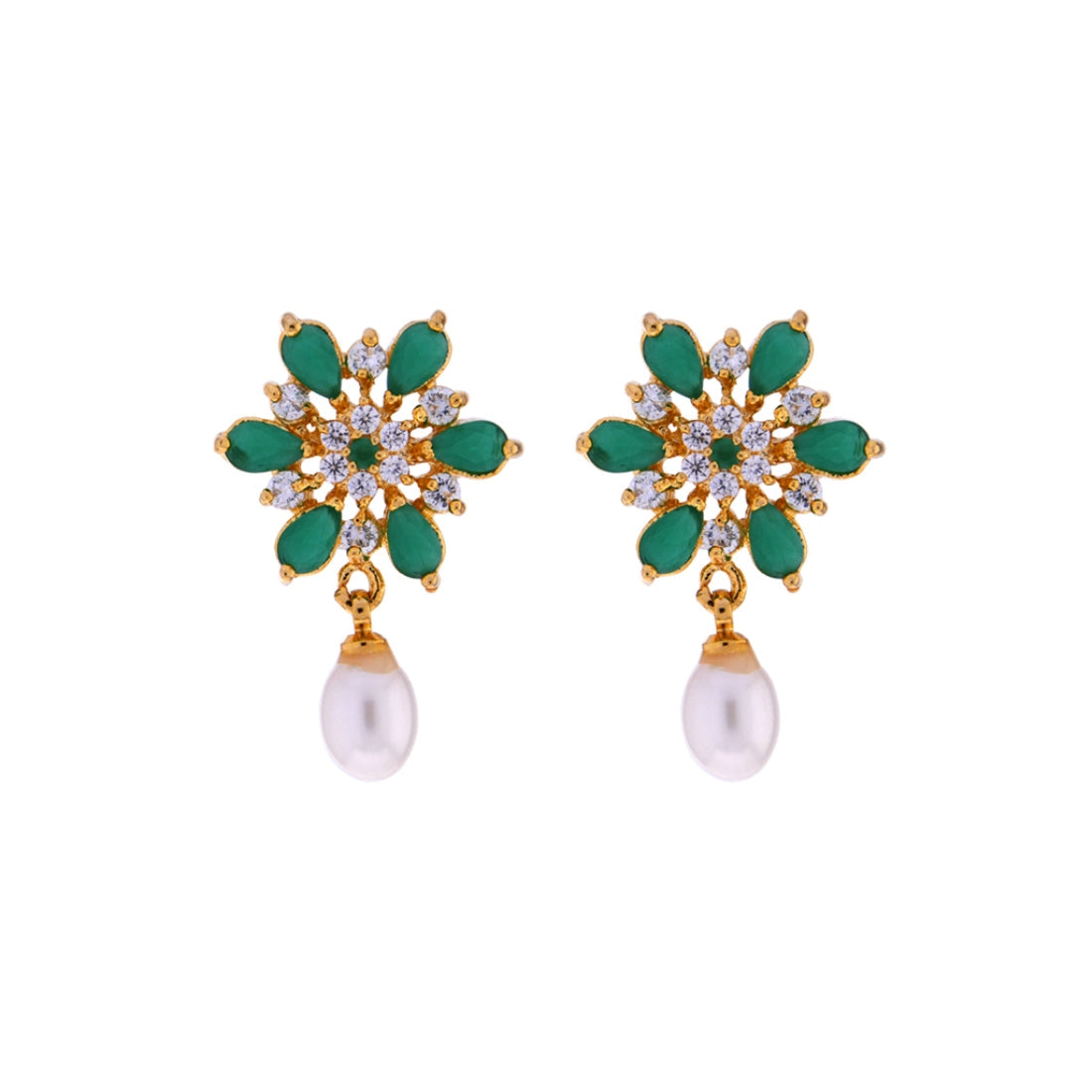 J Pearls Green Designer Earrings - Real Pearl Jewelry - J Pearls