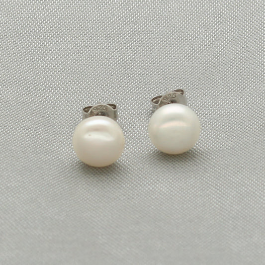 J Pearls Glam 925 Silver Stud Earrings - Swadesiicart