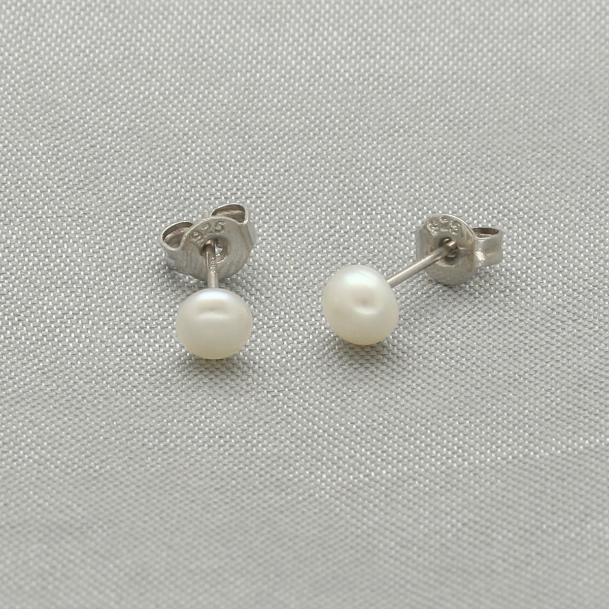 J Pearls Couture 925 Silver Stud Earrings - Swadesiicart