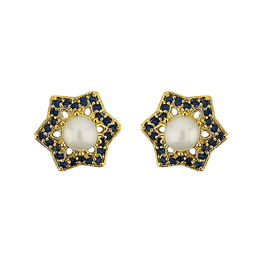 J Pearls Star Pearl Earrings - Real Pearl Jewelry | Swadesiicart