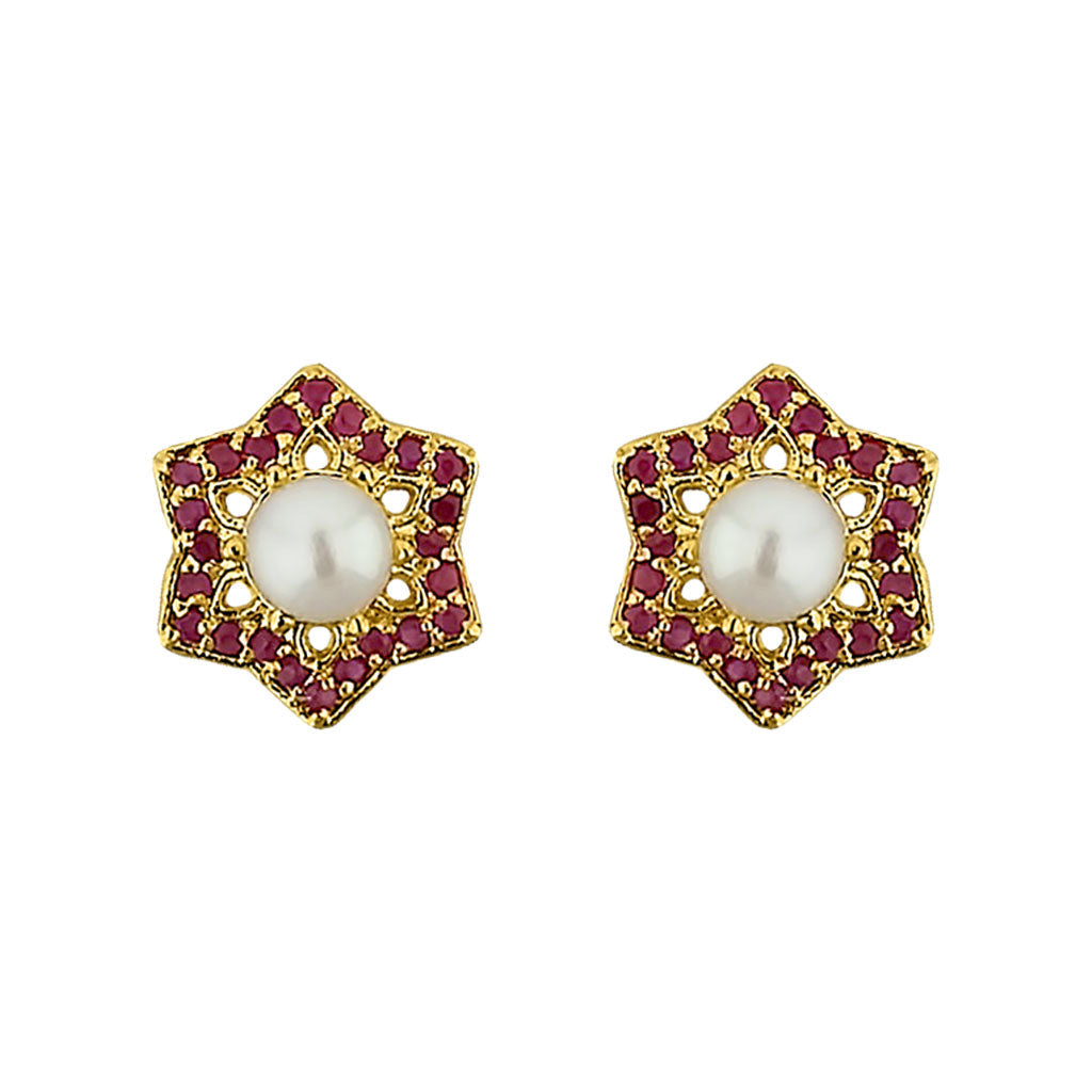 J Pearls Stary Pearl Earrings - Real Pearl Jewelry | Swadesiicart