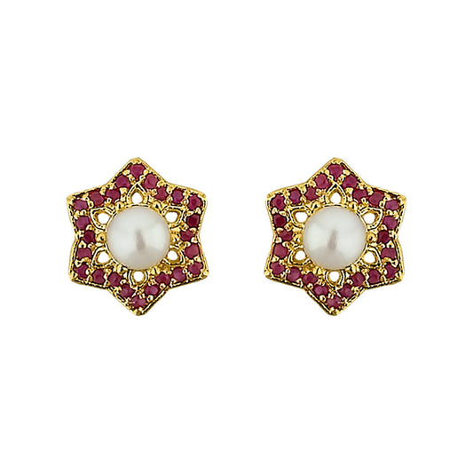 J Pearls Stary Pearl Earrings - Real Pearl Jewelry | Swadesiicart
