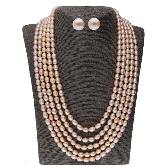J Pearls 5 Line Oval Pearl Set - Real Pearl Jewelry - J Pearls