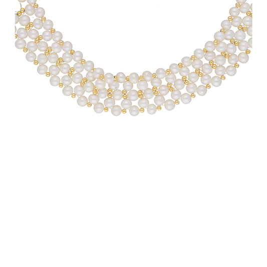 J Pearls Daisy Pearl Choker - Real Pearl Jewelry | Swadesiicart