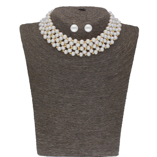 J Pearls Daisy Pearl Choker - Real Pearl Jewelry | Swadesiicart