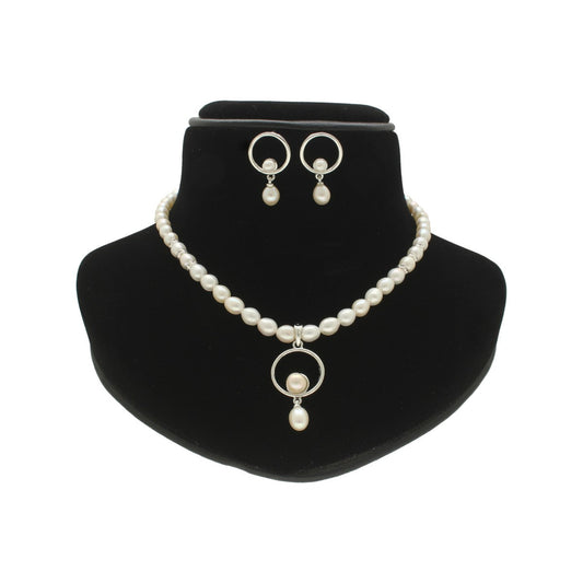 J Pearls Opulent Pearl Necklace Set - Swadesiicart