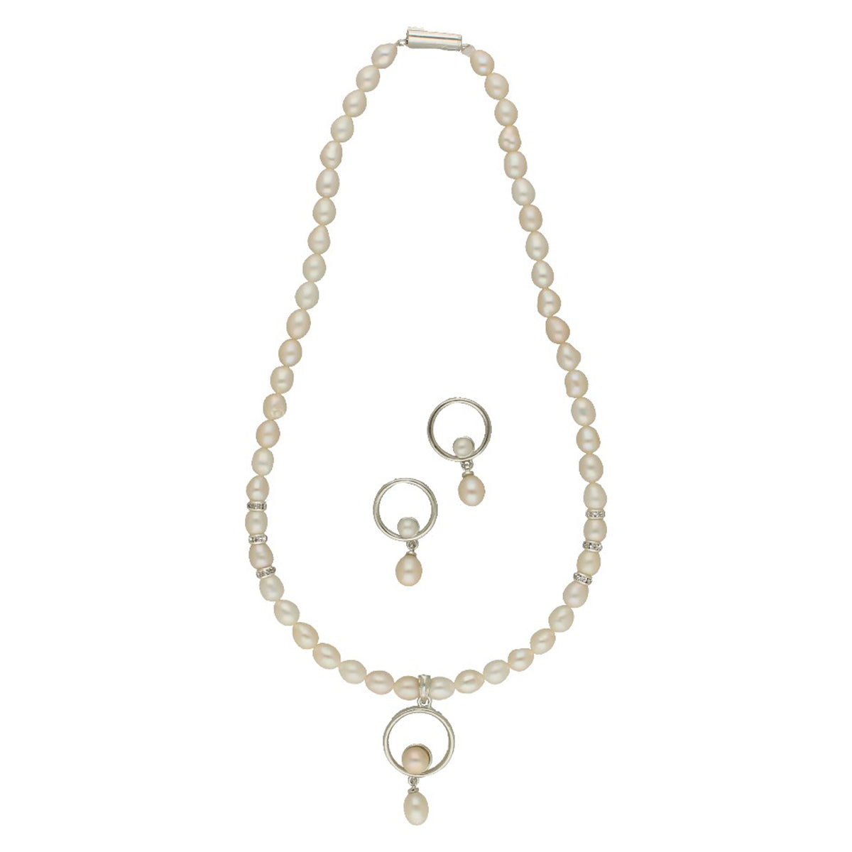 J Pearls Opulent Pearl Necklace Set - Swadesiicart