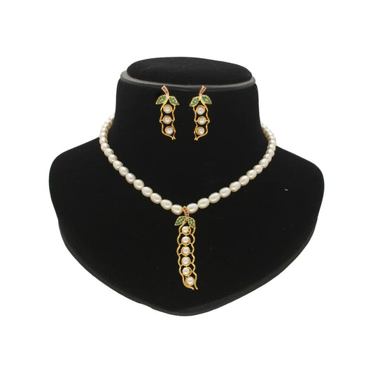 J Pearls Heavenly Pearl Necklace Set - Swadesiicart