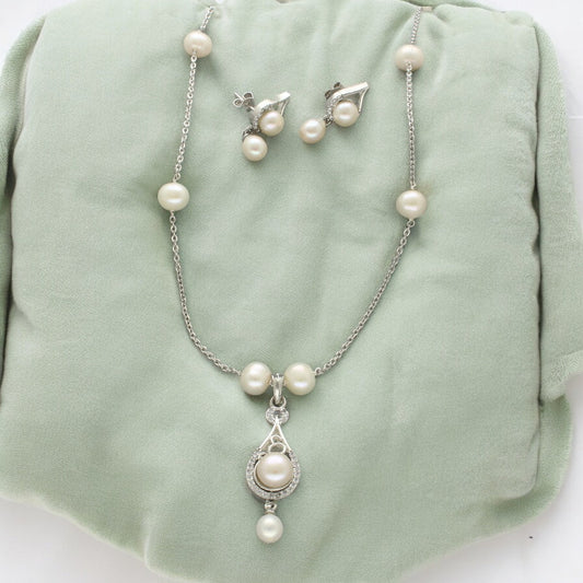 J Pearls Panache Pearl Chain Set - Swadesiicart