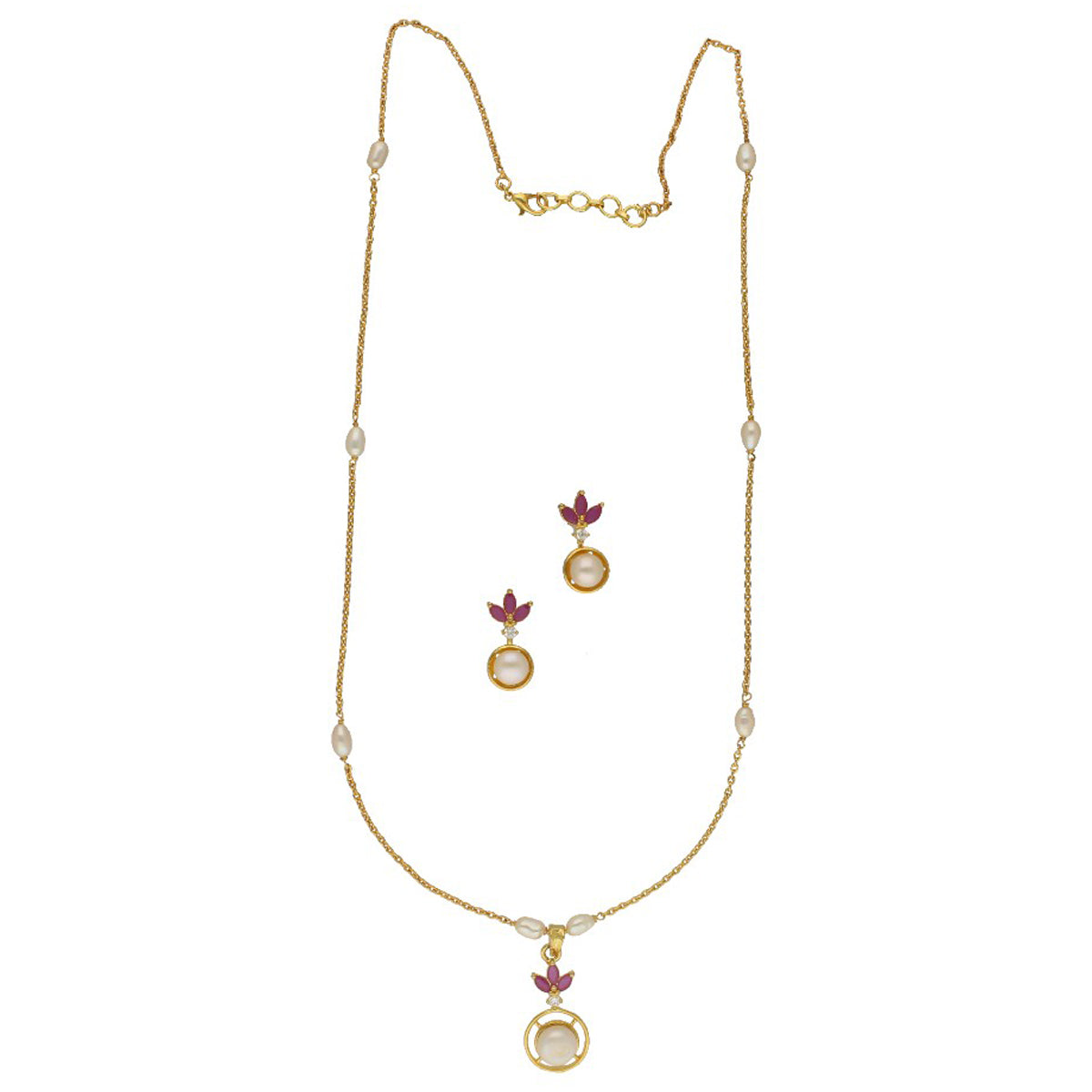 J Pearls Radiant Pearl Chain Set - Swadesiicart