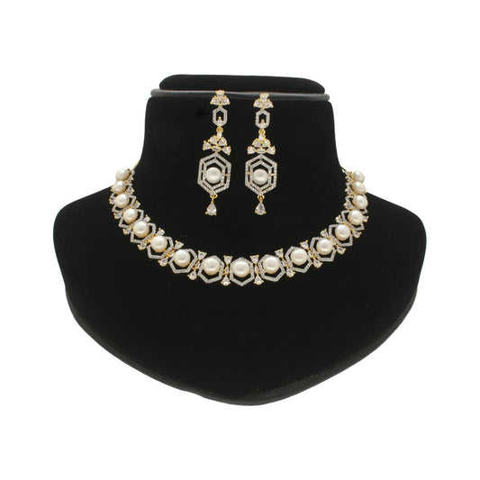 J Pearls Majestic Pearl Necklace Set - Swadesiicart