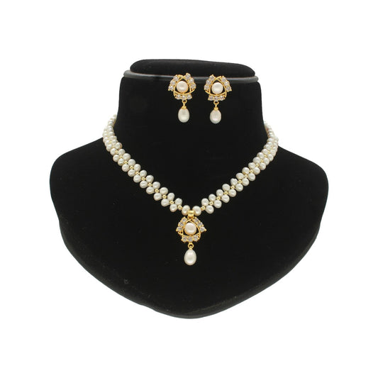 J Pearls Elegance Pearl Necklace Set - Swadesiicart