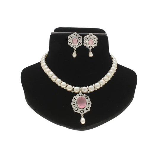J Pearls Sumptuous Pearl Necklace Set - Swadesiicart