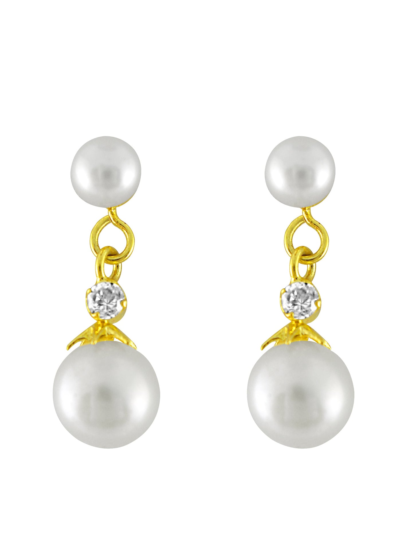 J Pearls White Beauty Pearl Earrings - Real Pearl Jewelry | Swadesiicart