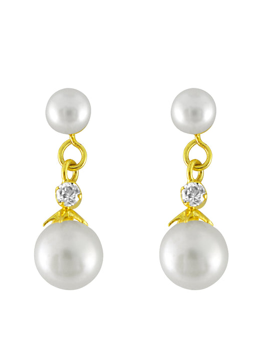 J Pearls White Beauty Pearl Earrings - Real Pearl Jewelry | Swadesiicart