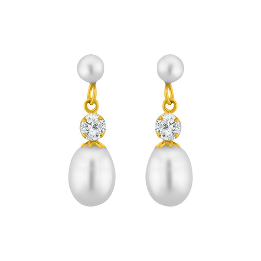 J Pearls White Pearl Hangings - Real Pearl Jewelry - J Pearls