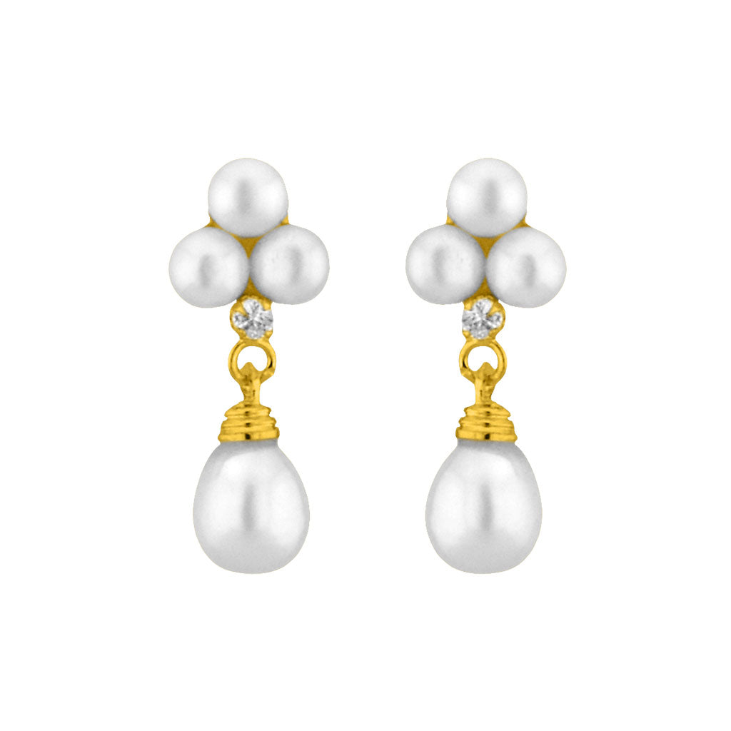 J Pearls White Hangings - Real Pearl Jewelry | Swadesiicart