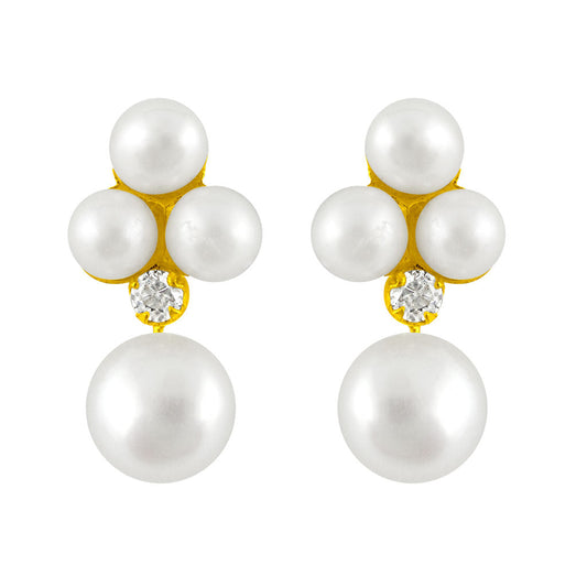 J Pearls Snow White Pearl Earrings - Real Pearl Jewelry | Swadesiicart