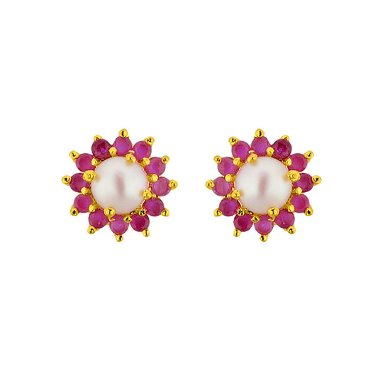 J Pearls Red Rose Pearl Earrings - Real Pearl Jewelry - J Pearls