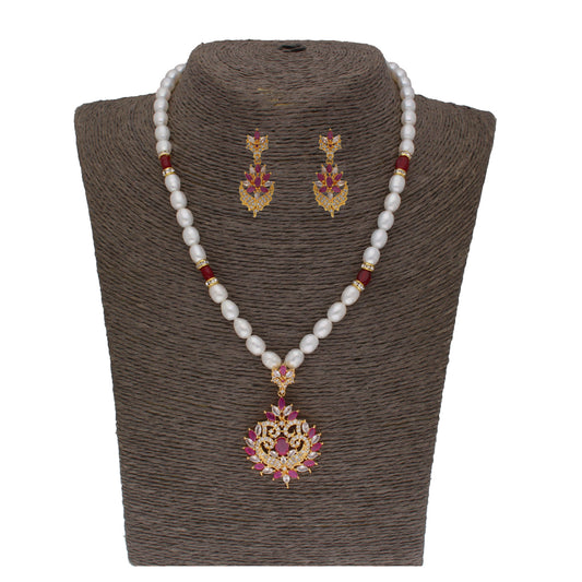 J Pearls Dheeksha 1 Line Pearl Sets - Real Pearl Jewelry