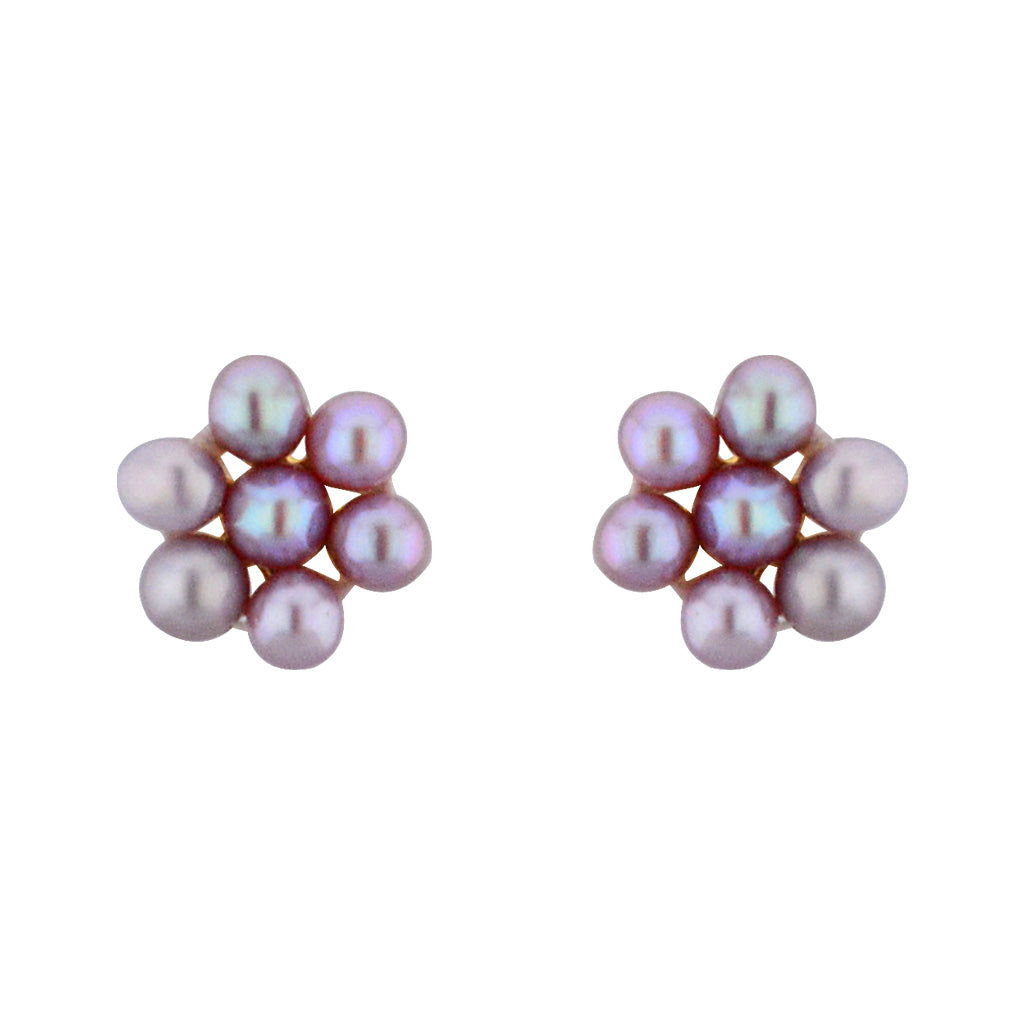 J Pearls 7 Pearls Peach Ear Rings - Real Pearl Jewelry - J Pearls