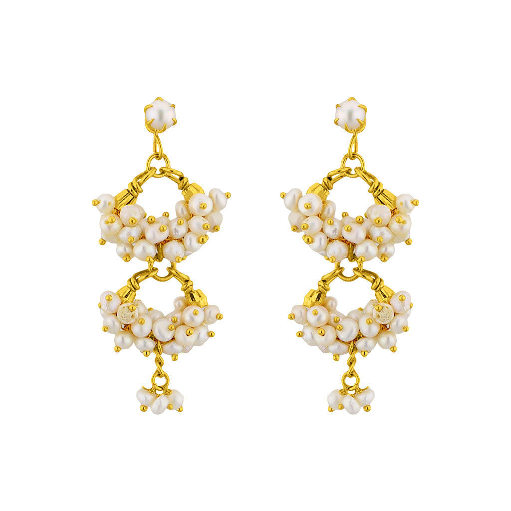 J Pearls Double Hanging - Real Pearl Jewelry | Swadesiicart