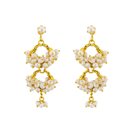 J Pearls Double Hanging - Real Pearl Jewelry | Swadesiicart