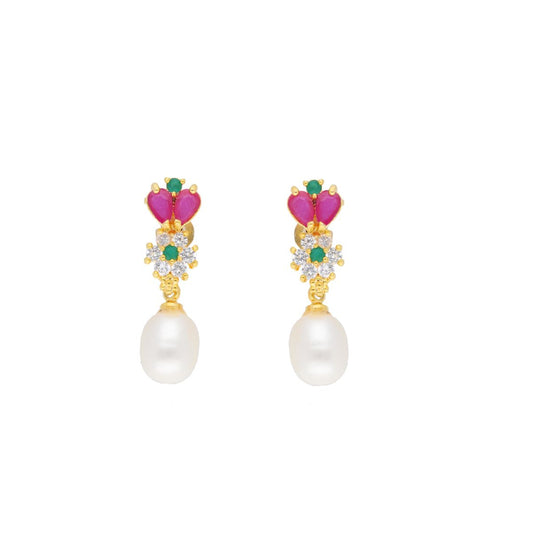 J Pearls Eva Pearl Earrings - Real Pearl Jewelry | Swadesiicart