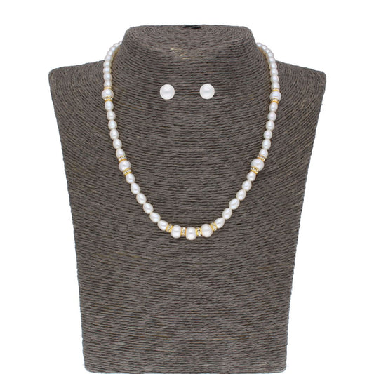 J Pearls Yashvi 1 Line Pearl Set - Real Pearl Jewelry - J Pearls