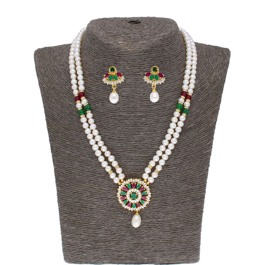J Pearls Abeedha Pearl Set - Real Pearl Jewelry - J Pearls
