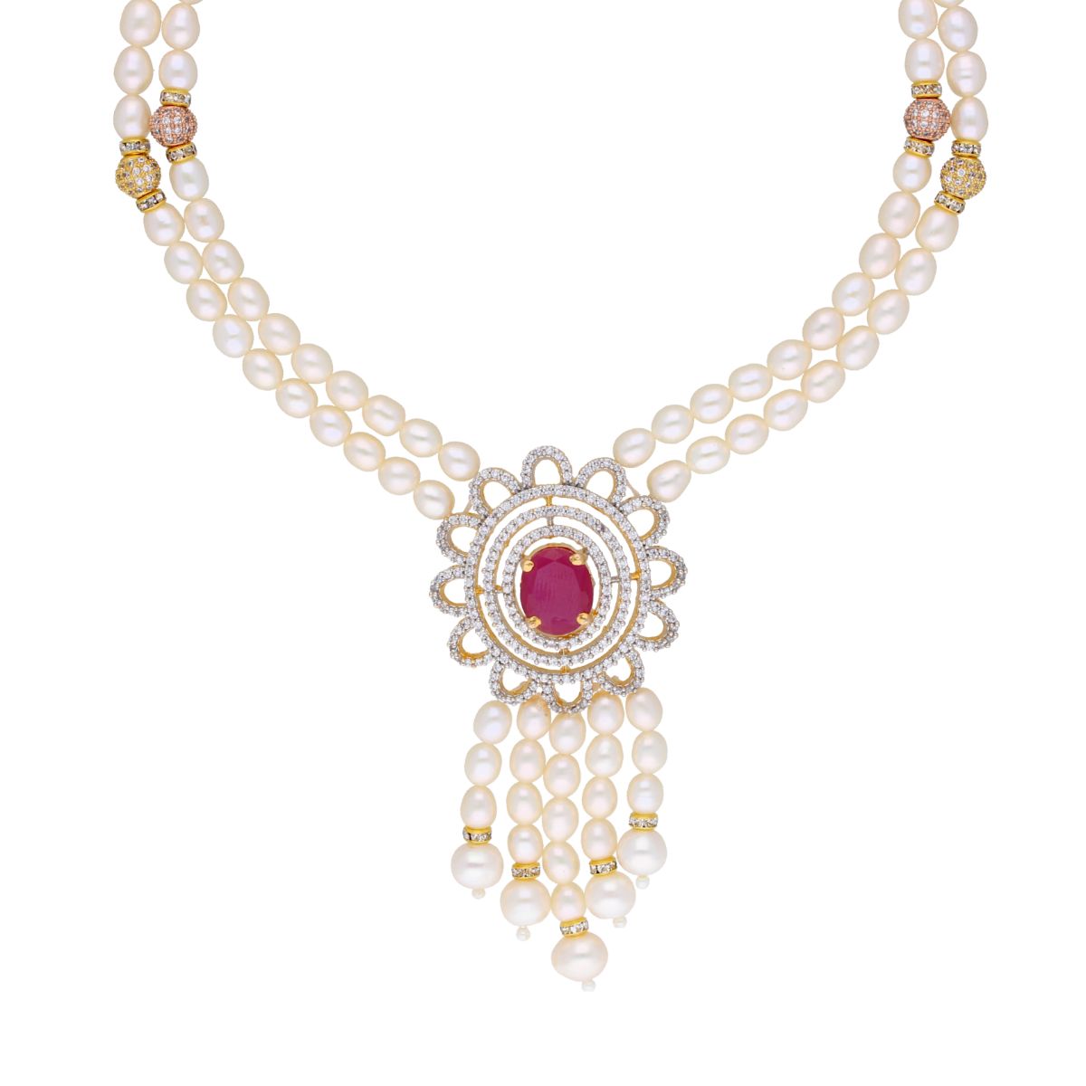 J Pearls Cancala Pearl Set - Real Pearl Jewelry - Swadesiicart