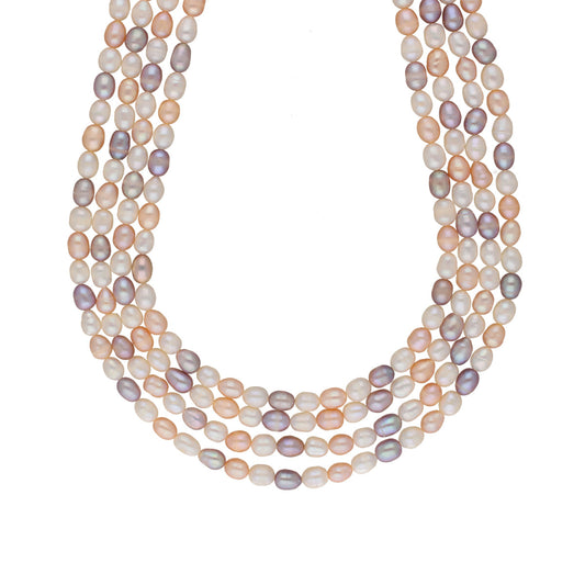 J Pearls Freena 4 Lines Pearl Sets - Real Pearl Jewelry - Swadesiicart