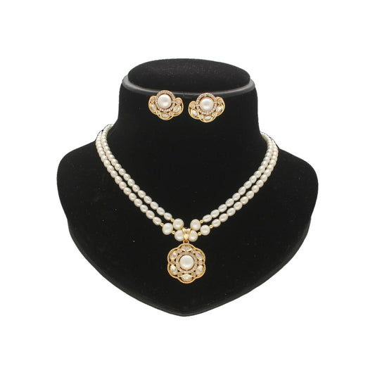 J Pearls Lekha 2 Lines Pearl Necklace | Swadesiicart