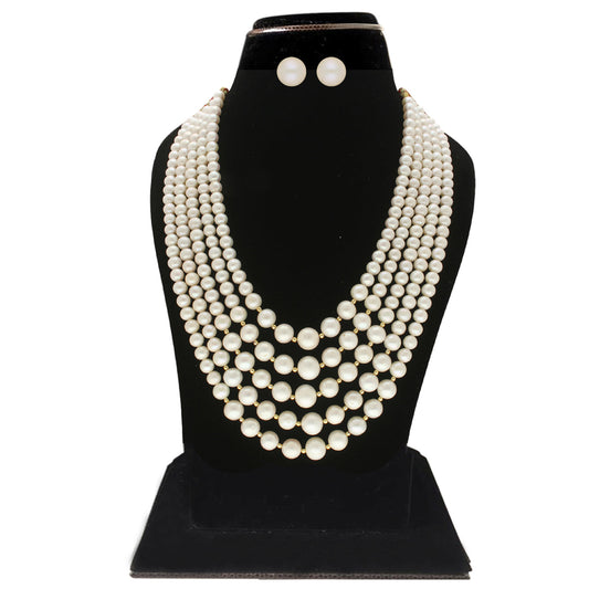 J Pearls Saanvi 5 Lines Pearl Necklaces
