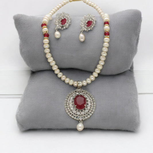 J Pearls Darsh Pearl Necklace Set - Swadesiicart