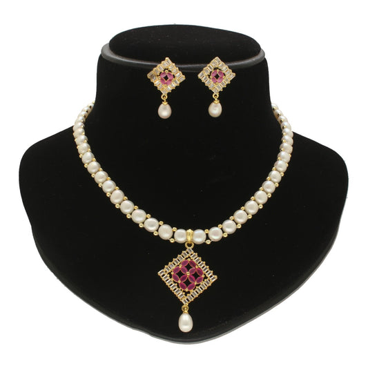 J Pearls Tanvi Pearl Necklace Set - Swadesiicart
