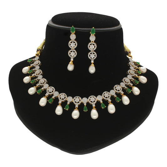 J Pearls Gitan Pearl Necklace Set - Swadesiicart