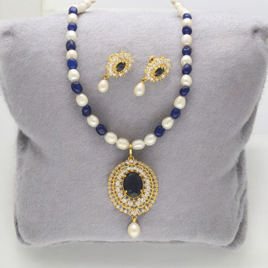 J Pearls Nivan Pearl Necklace Set - Swadesiicart