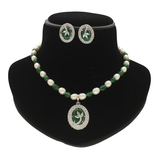 J Pearls Aurora Bliss Pearl Necklace Set - Swadesiicart