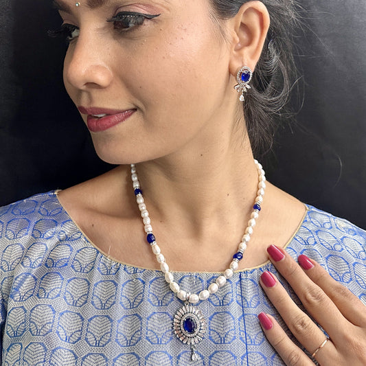 J Pearls Nivid Pearl Necklace Set - Swadesiicart