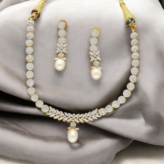 J Pearls Charmed Essence Pearl Necklace Set - Swadesiicart