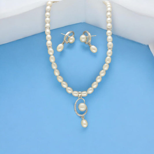 J Pearls Uma Pearl Necklace Set - Swadesiicart